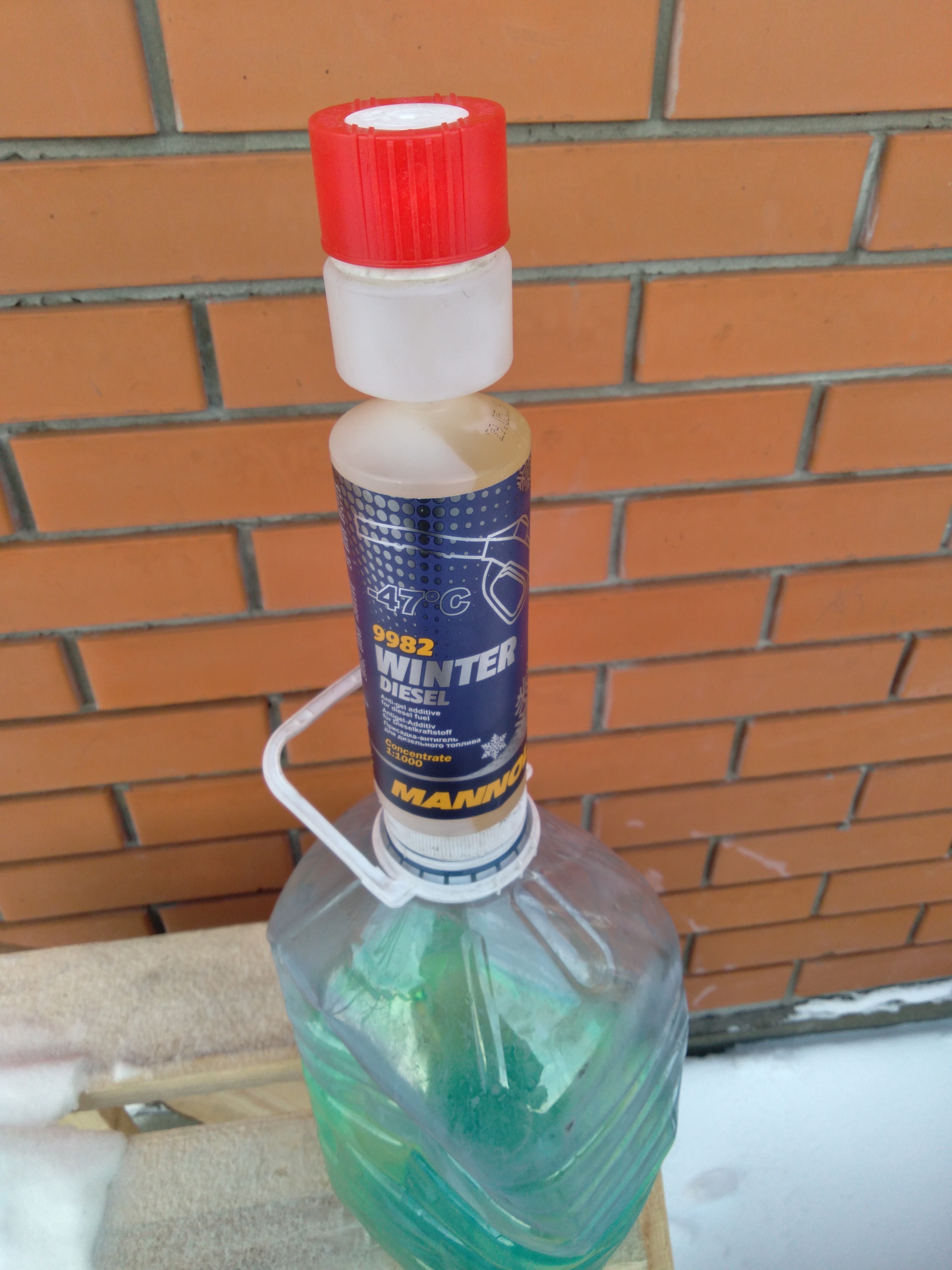 MANNOL antigel for diesel fuel froze into ice - My, Antigel, Cold, Longpost