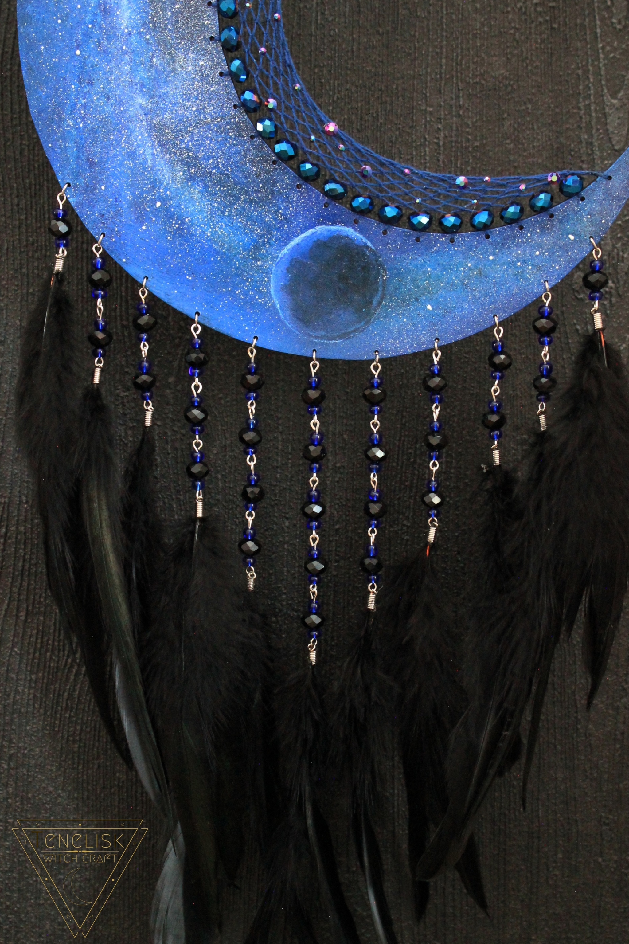 Dreamcatcher: Nebula - My, Dreamcatcher, Needlework without process, Handmade, Hobby, Weaving, Needlework, With your own hands, Feathers, Friday tag is mine, Longpost, Space, Galaxy, Stars, Planet