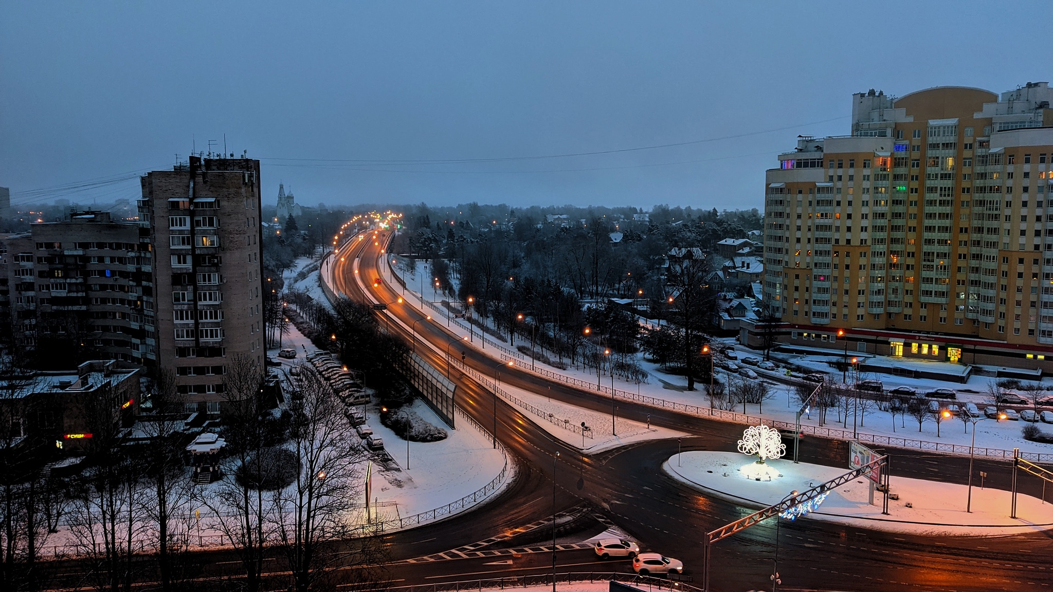 Пустые дороги это здорово! - Моё, Новый Год, Дорога, Никого нет, Вид из окна, Фотография, Январь