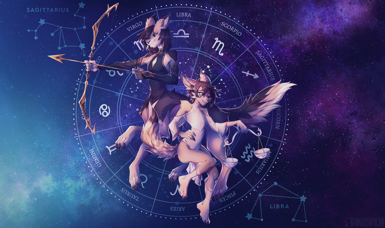 Zodiac signs - Furry, Art, Stars, Zodiac signs, Punxsimon, Astrology, Furry wolf, Furry canine, Brands