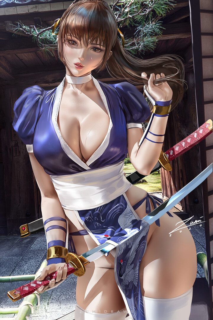 Kasumi - Арт, Игры, Девушки, Zumidraws, Dead Or Alive (серия игр), Kasumi (Dead Or Alive)