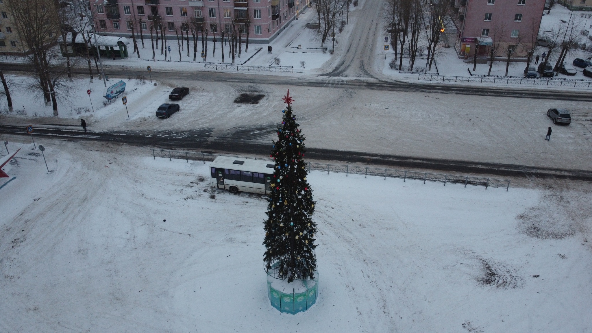 Новый год, туман, провинция, завод - Моё, Квадрокоптер, Аэросъемка, Фотография, Туман, Холодно, Ягры