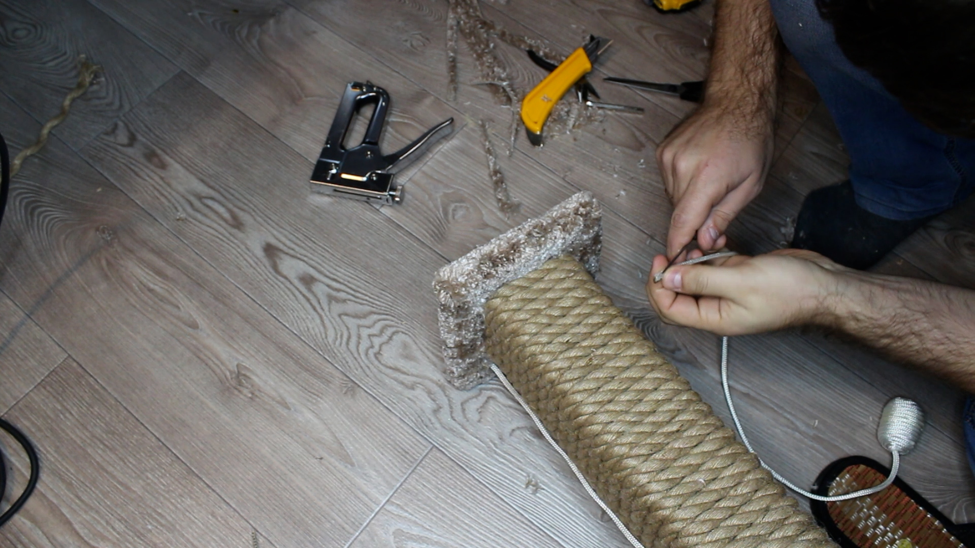 DIY scratching post for cats - My, Needlework with process, Scratching post, cat, With your own hands, Longpost