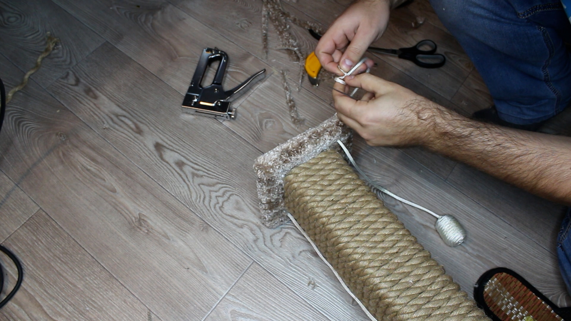 DIY scratching post for cats - My, Needlework with process, Scratching post, cat, With your own hands, Longpost