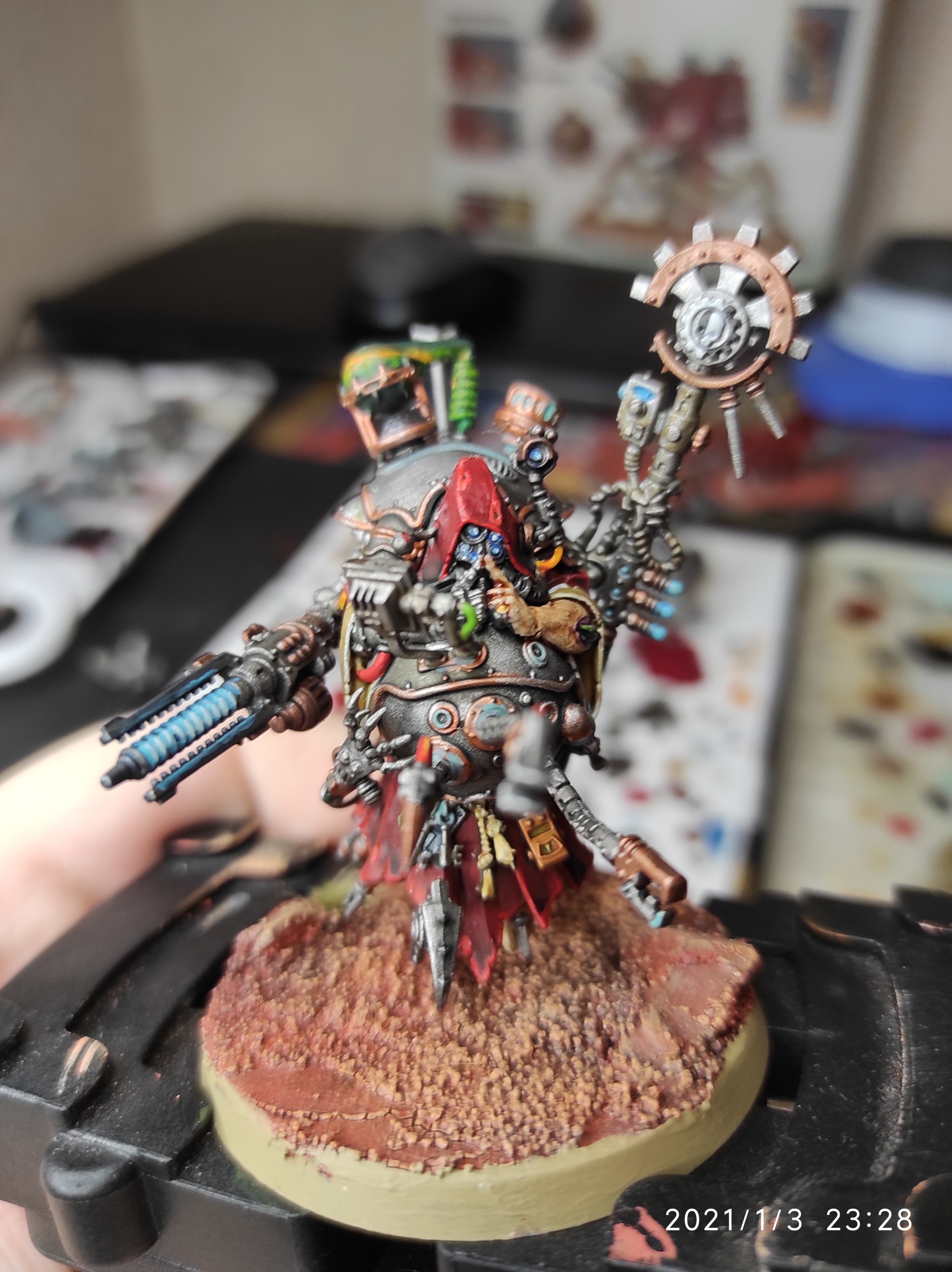 Warhammer 40000. Adeptus Mechanicus: Tech-Priest Manipulus - Моё, Warhammer, Warhammer 40k, Wh miniatures, Моделизм, Покраска миниатюр, Skitarii, Adeptus Mechanicus, Magos, Games Workshop, Wargame, Видео, Длиннопост