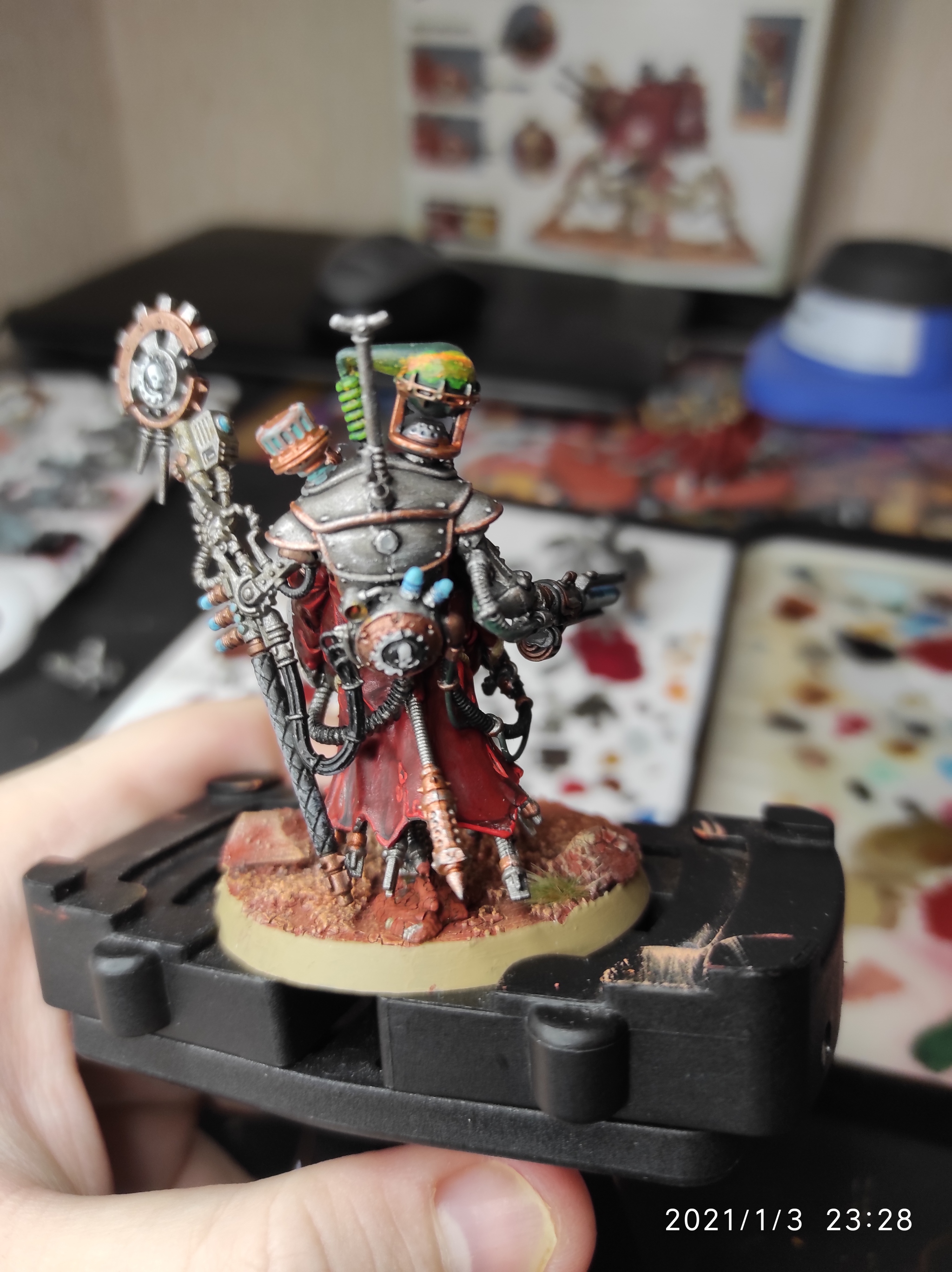 Warhammer 40000. Adeptus Mechanicus: Tech-Priest Manipulus - Моё, Warhammer, Warhammer 40k, Wh miniatures, Моделизм, Покраска миниатюр, Skitarii, Adeptus Mechanicus, Magos, Games Workshop, Wargame, Видео, Длиннопост