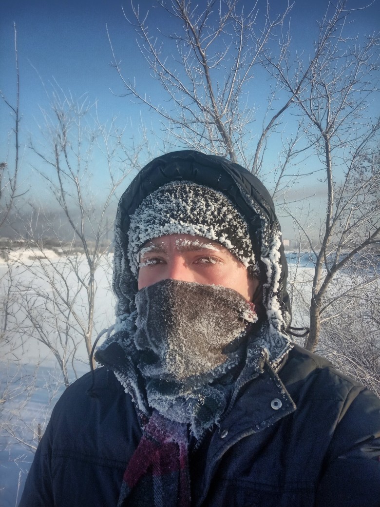 Happy New Year 2021 from Siberia - My, Siberia, freezing, Novosibirsk, Selfie, Snow, New Year