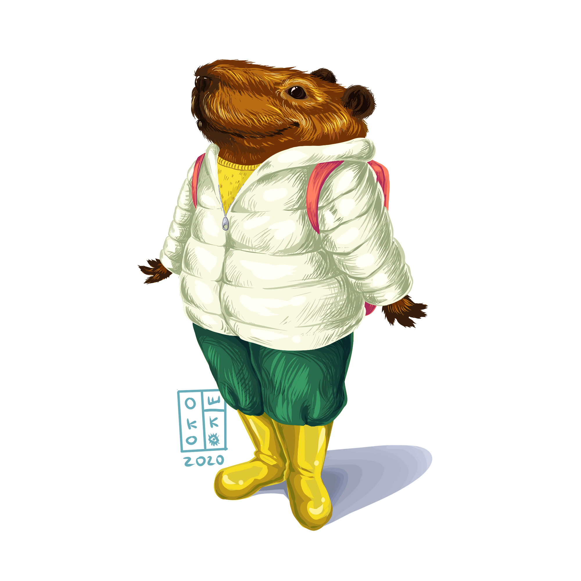 Just. Darling. Capybara - My, Capybara, Drawing, Digital drawing, Milota, Mask