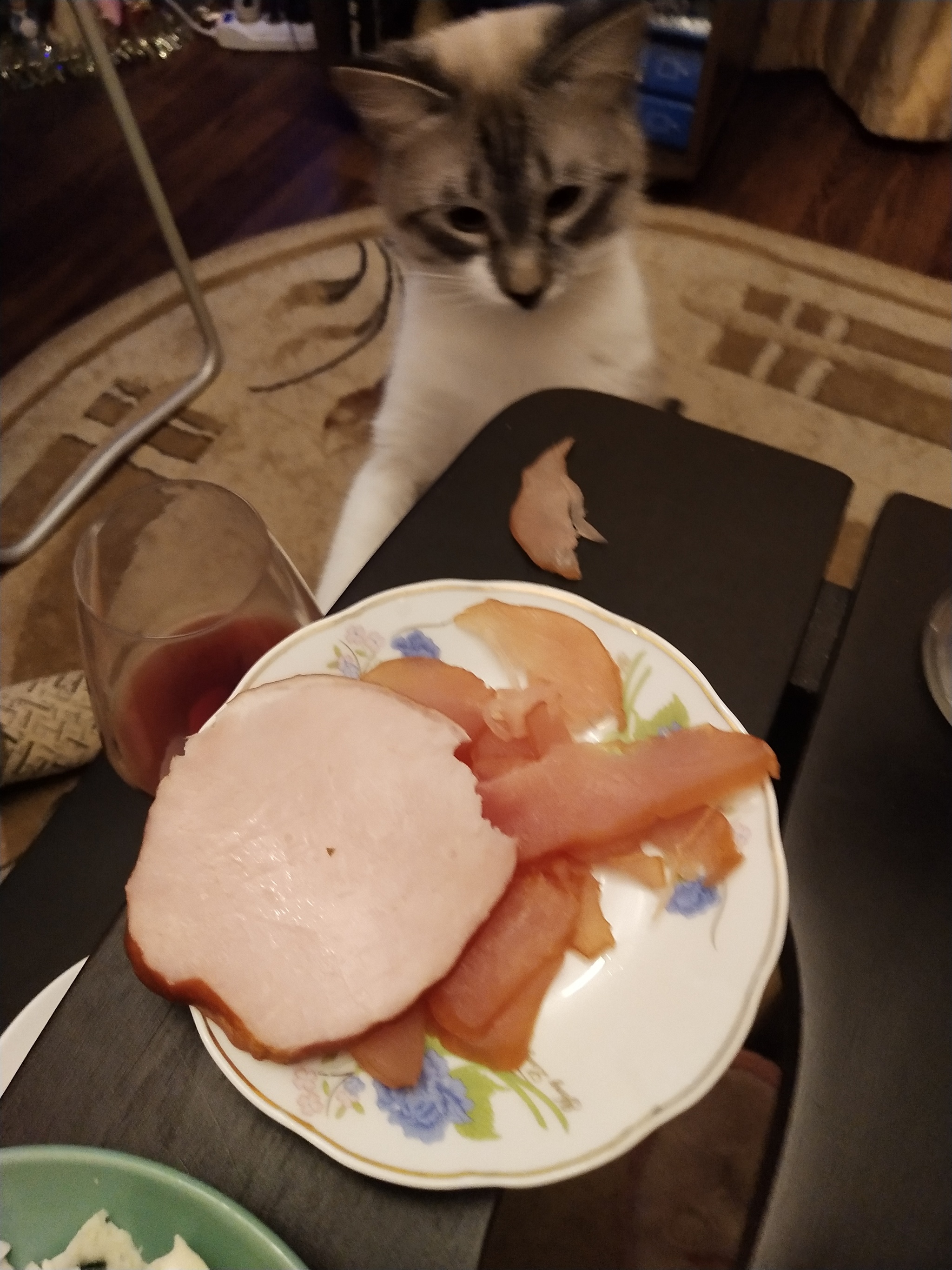 The story of the missing carpaccio - My, cat, Festive table, New Year, Longpost