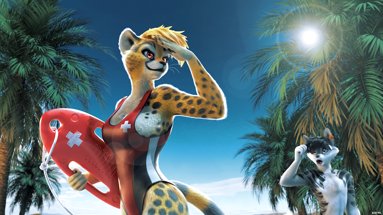 Rescuer - Furry, Anthro, Art, 3D, Furry edge, Furry cheetah, Zorryn