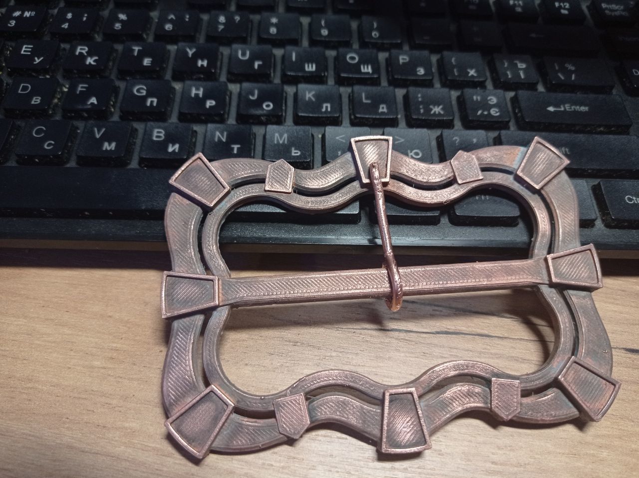 Almost copper buckle - My, Craft, Role-playing games, Needlework without process, Mat, Longpost