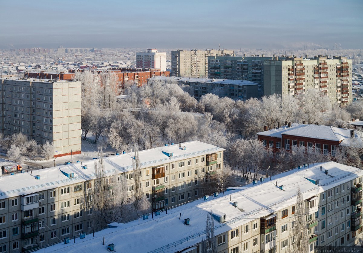 Морозы в Омске - Моё, Омск, Россия, Мороз, Сибирь, Иней, Фотография, Фотограф, Алексей Голубев, Зима, Пейзаж, Уличная фотография, Крыша, Canon, Архитектура, Длиннопост