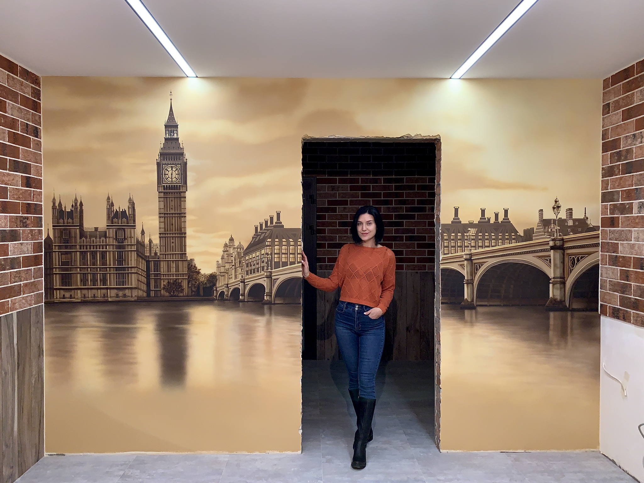 hand painted realistic style - My, Wall painting, Art, Artist, League of Artists, London, , Tower Bridge, Realism, , Architecture, Painting, Airbrushing, Video, Longpost