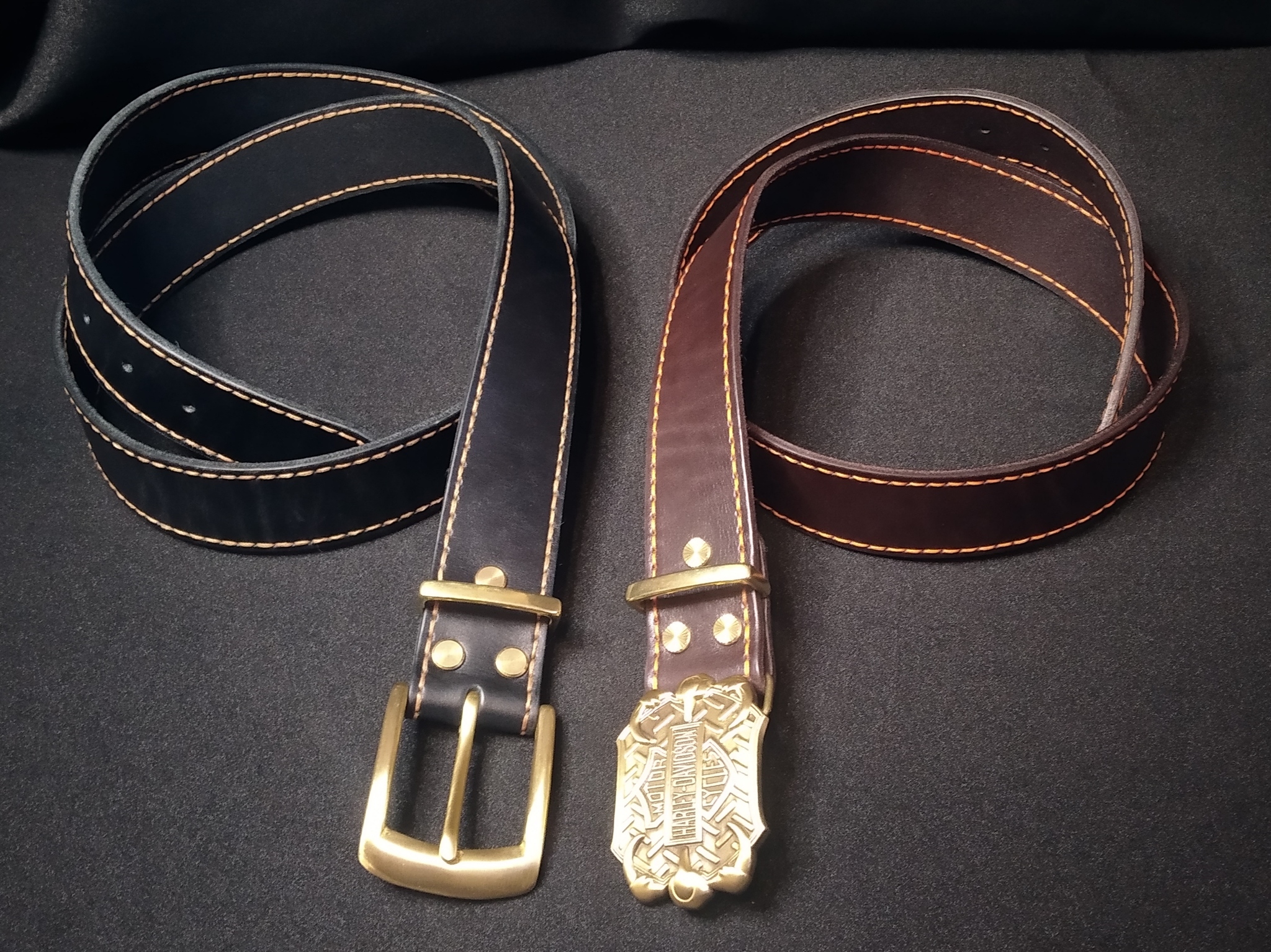 A couple of new belts - My, Leather products, Belt, Needlework without process, Natural leather, Longpost