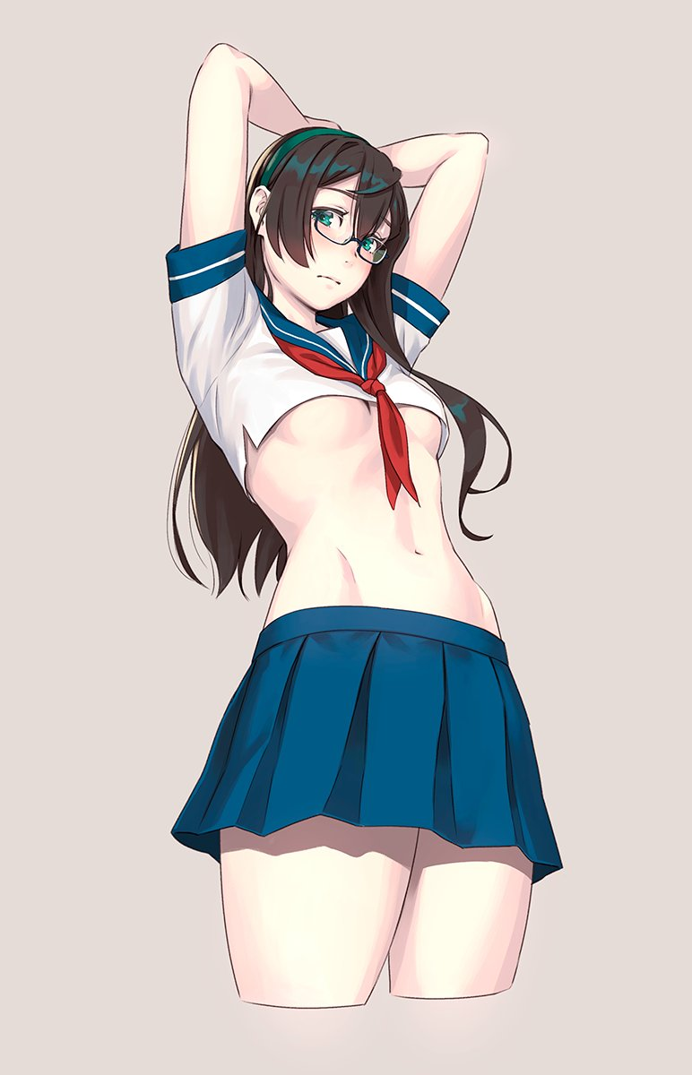 Ooyodo - NSFW, Kantai Collection, Ooyodo, Аниме, Anime Art, Панцу, Длиннопост, Yuji