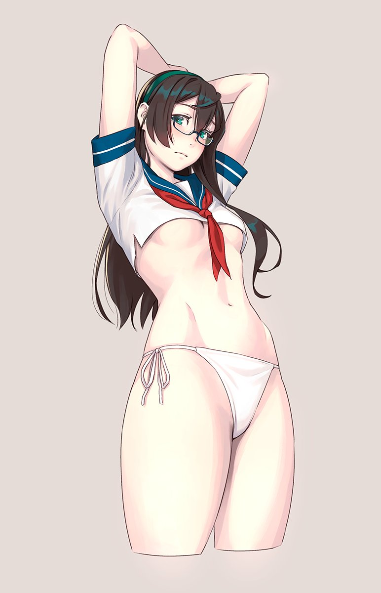 Ooyodo - NSFW, Kantai Collection, Ooyodo, Аниме, Anime Art, Панцу, Длиннопост, Yuji