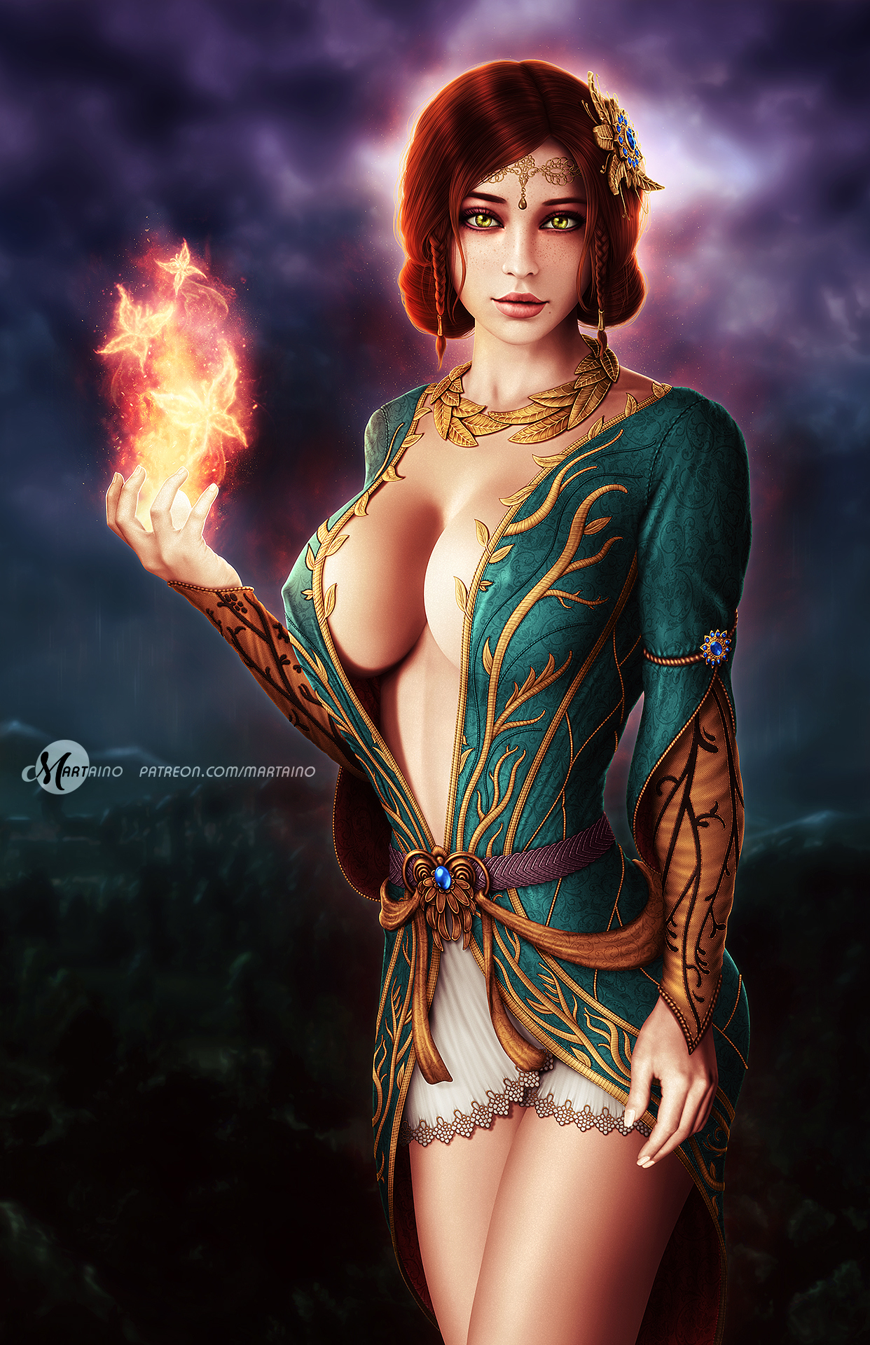 Трисс Меригольд / Triss Merigold - NSFW, Арт, 3D, Девушки, Эротика, Длиннопост, Ведьмак, Трисс Меригольд, Prywinko, Flowerxl, Ynorka, Rescraft1