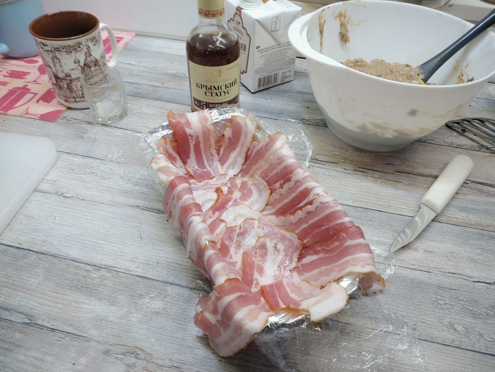 The last accord of the holiday - terrine with cognac, bacon and jelly - My, Cooking, Recipe, Liver, Pate, Terrine, Longpost