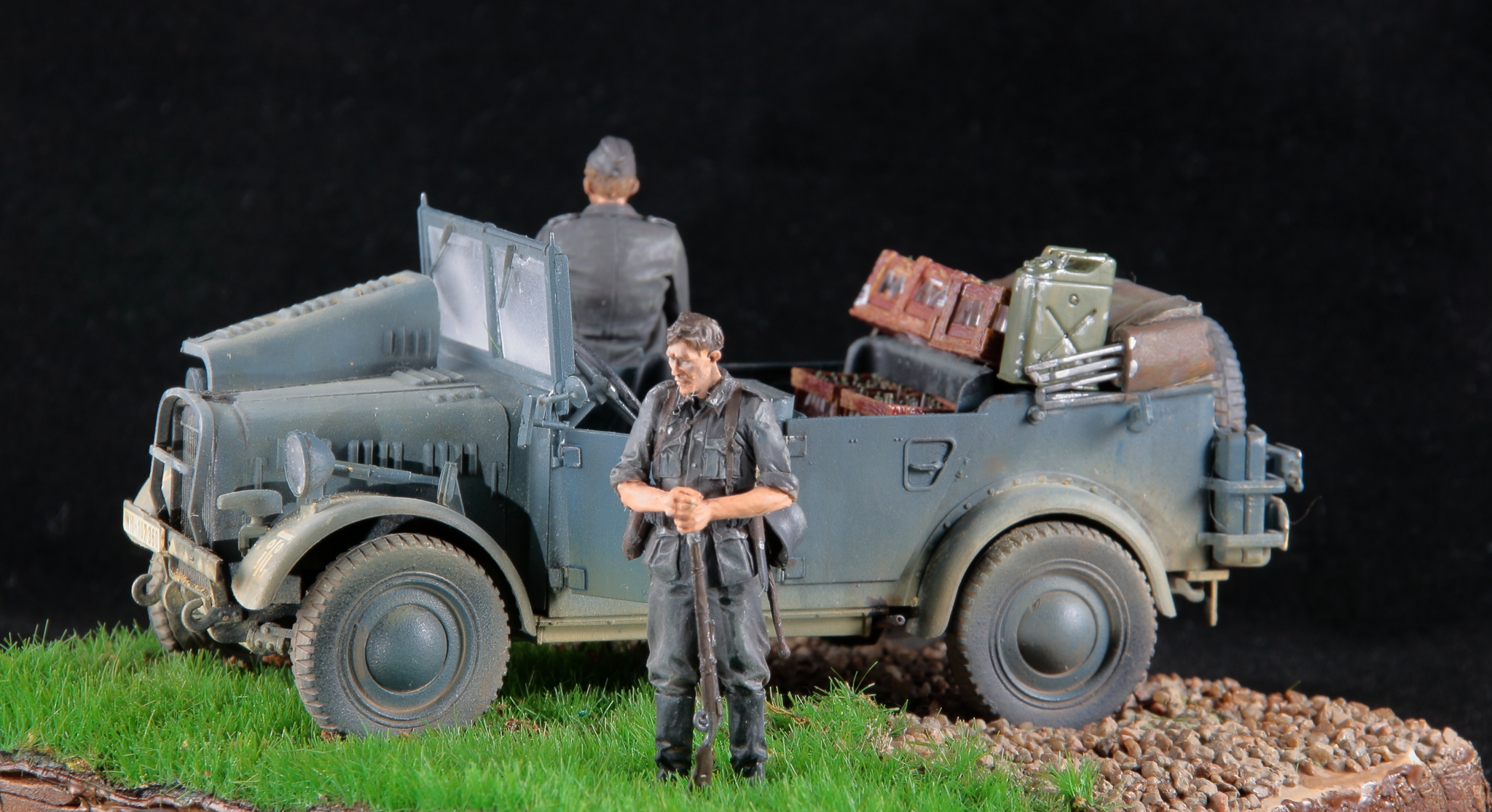 Forced stop - My, Stand modeling, Diorama, Vignette, The Second World War, Airbrush, German boxer, Longpost