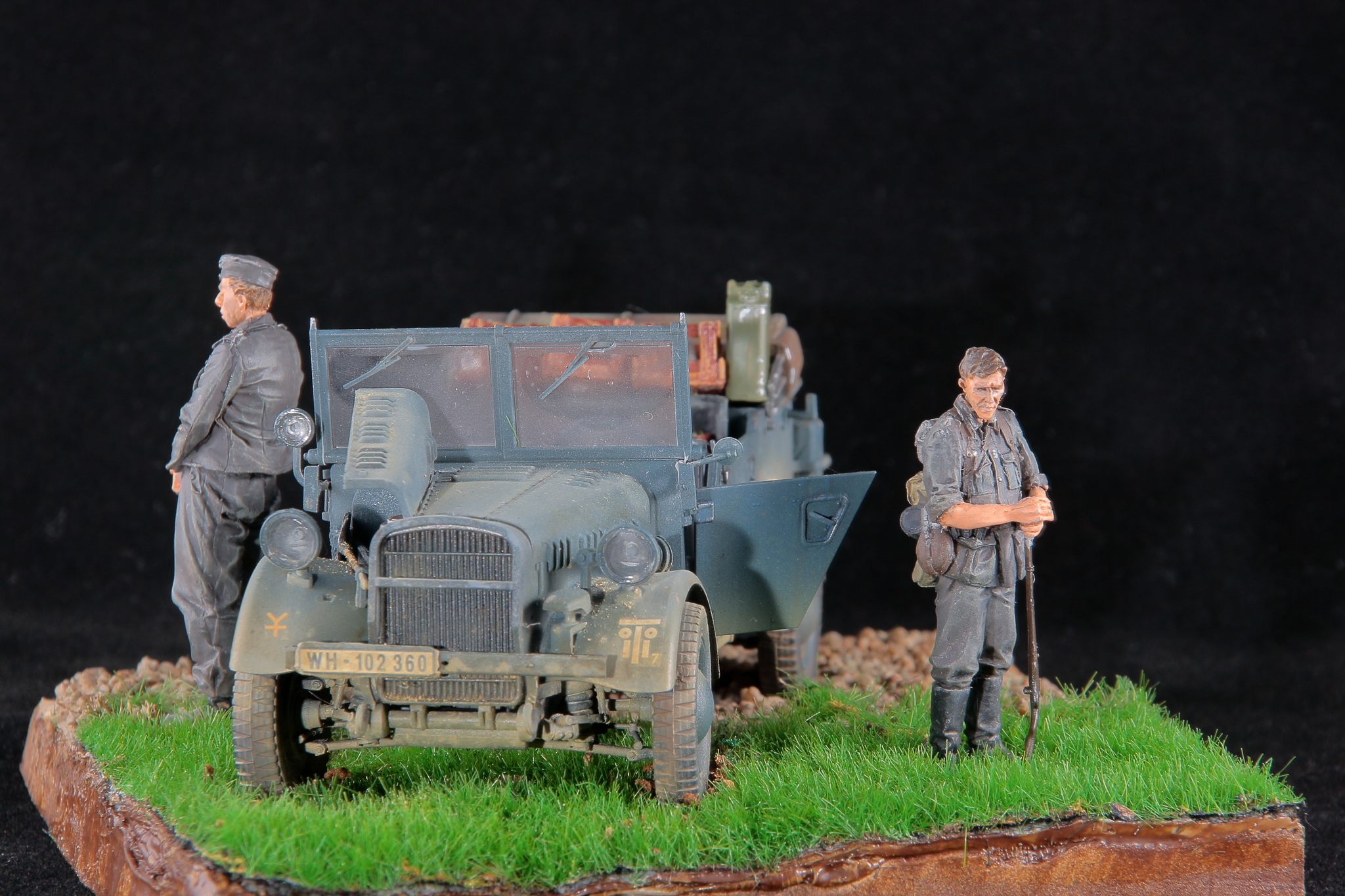 Forced stop - My, Stand modeling, Diorama, Vignette, The Second World War, Airbrush, German boxer, Longpost