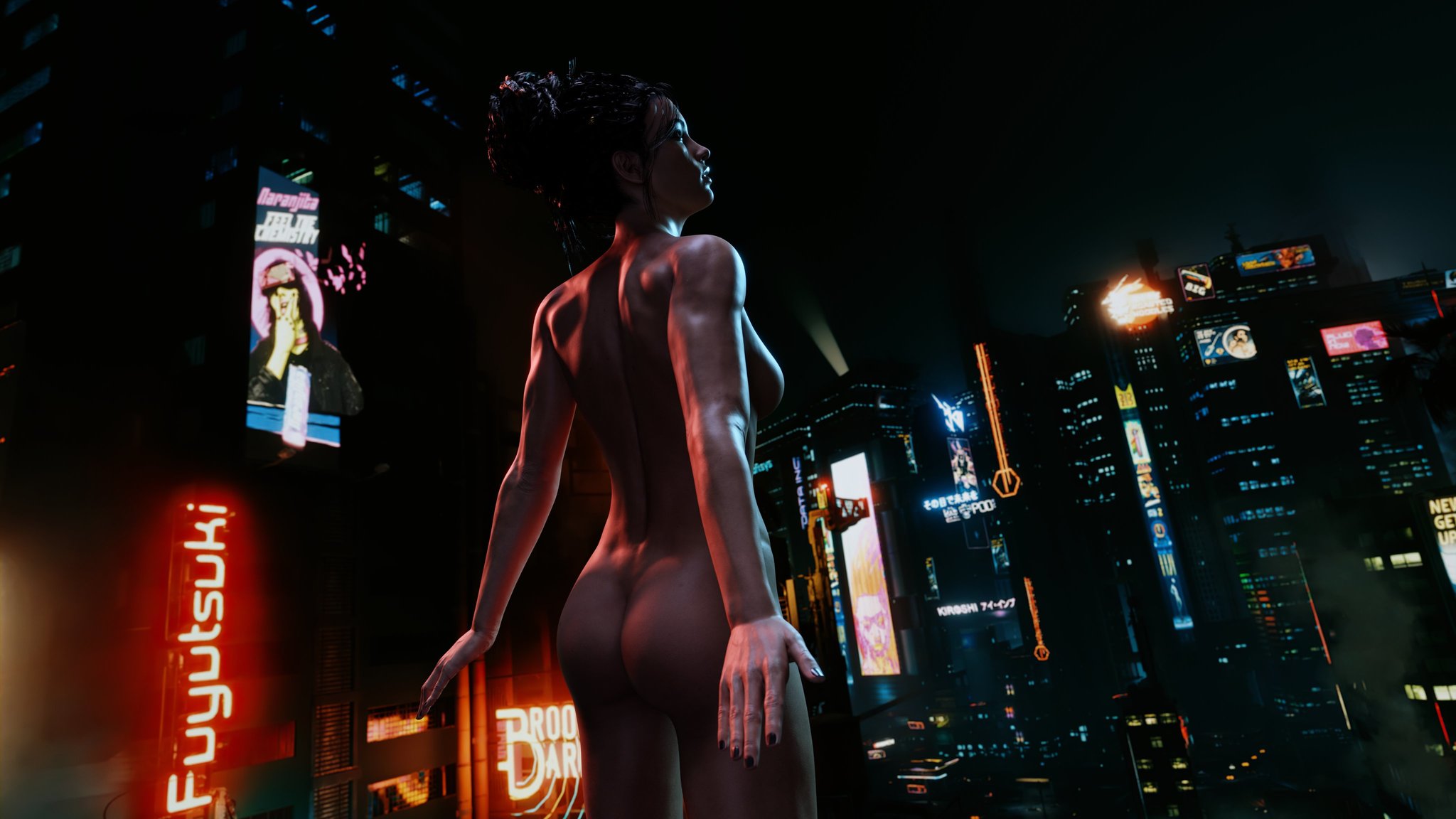 Panam Palmer - NSFW, Арт, 3D, Cyberpunk 2077, Панам Палмер, Девушки, Эротика, Рисованная эротика, Game Art, Сиськи, Попа, Голые, Вид снизу, Вид сзади, Раздевание, Major-Guardian, Длиннопост