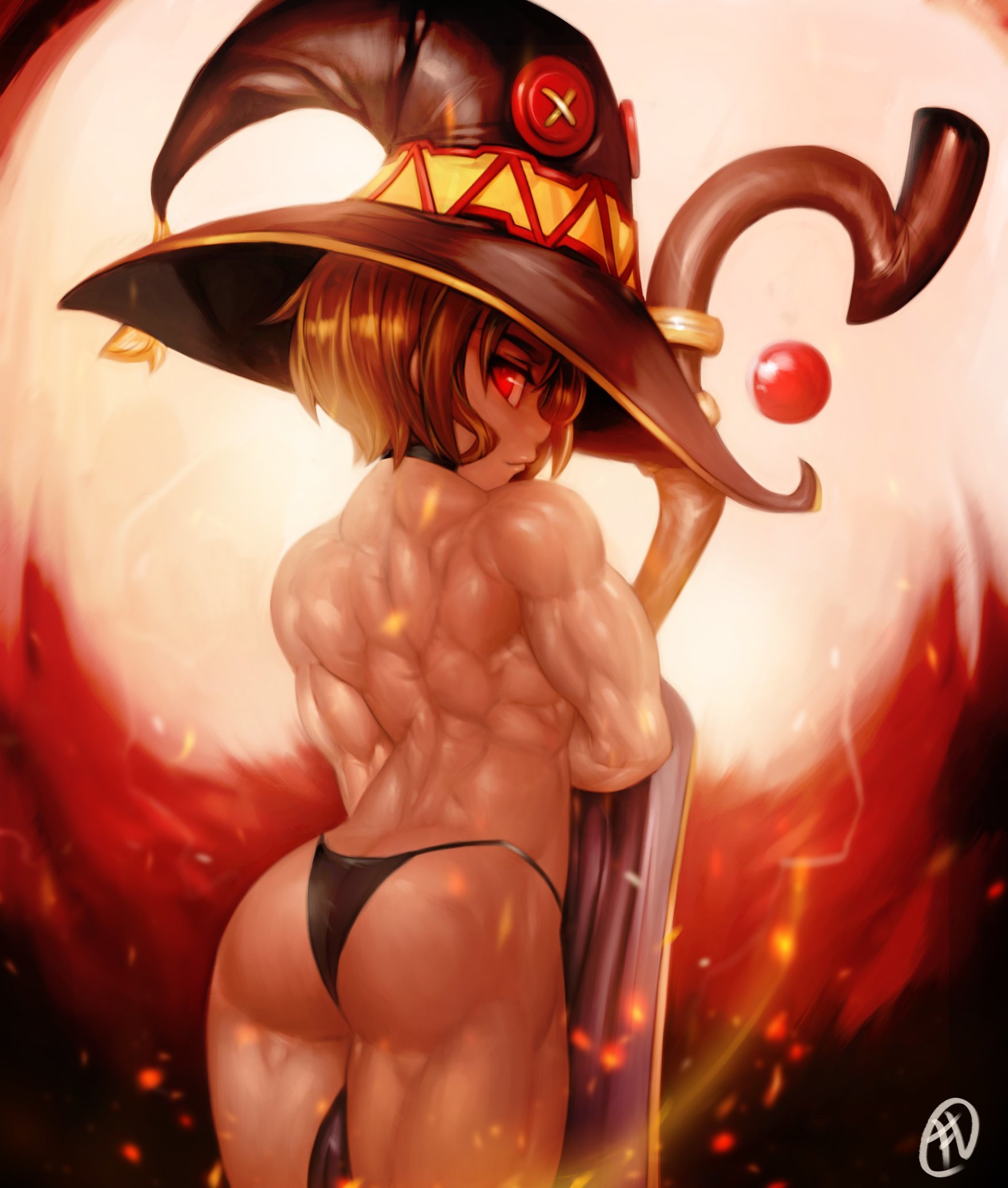 Explosion!!!!! - NSFW, Strong girl, Art, Muscleart, Megumin, Konosuba, Anime, Anime art