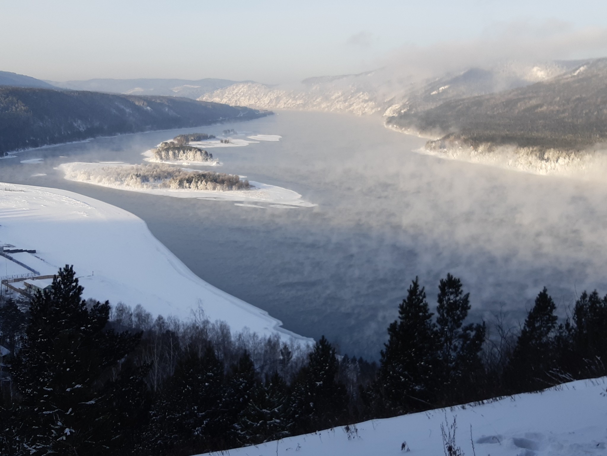 The Yenisei carries its dark waters - My, River, Yenisei, Siberia, Longpost, The photo