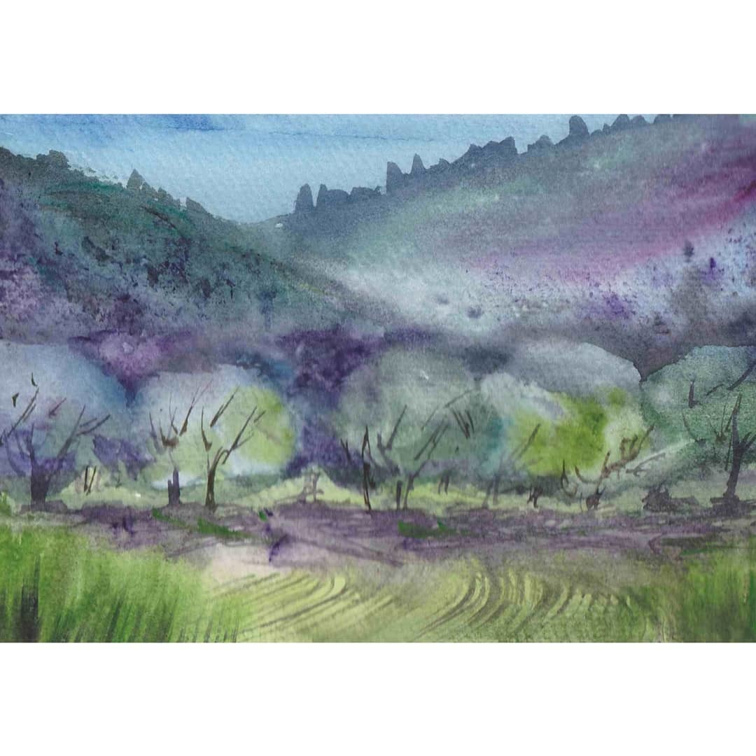 Watercolor studies 3 - My, Watercolor, Painting, Landscape, Etude, Drawing, Longpost