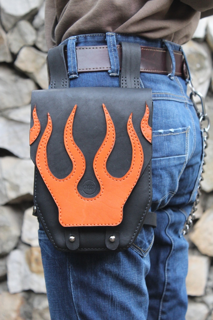 Leather hip bags - My, Leather, Leather products, Сумка, Needlework without process, With your own hands, Longpost, Leather craft