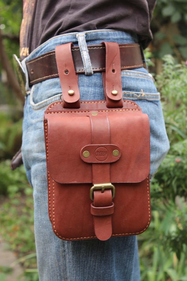 Leather hip bags - My, Leather, Leather products, Сумка, Needlework without process, With your own hands, Longpost, Leather craft