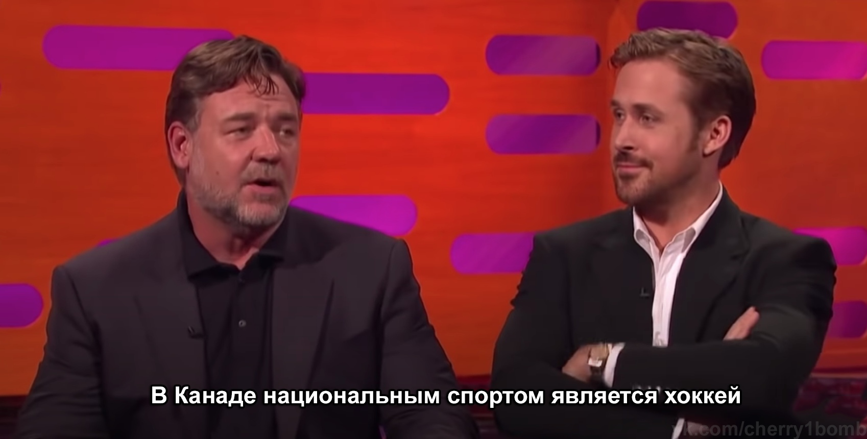 National sport - Russell Crowe, Ryan Gosling, Actors and actresses, Celebrities, Storyboard, The Graham Norton Show, Hockey, Canada, Humor, Longpost