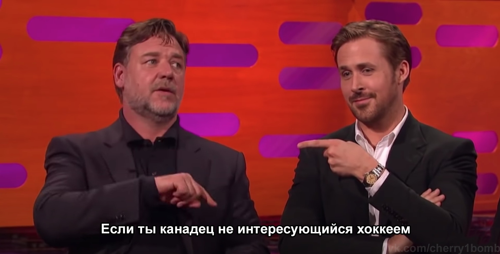 National sport - Russell Crowe, Ryan Gosling, Actors and actresses, Celebrities, Storyboard, The Graham Norton Show, Hockey, Canada, Humor, Longpost