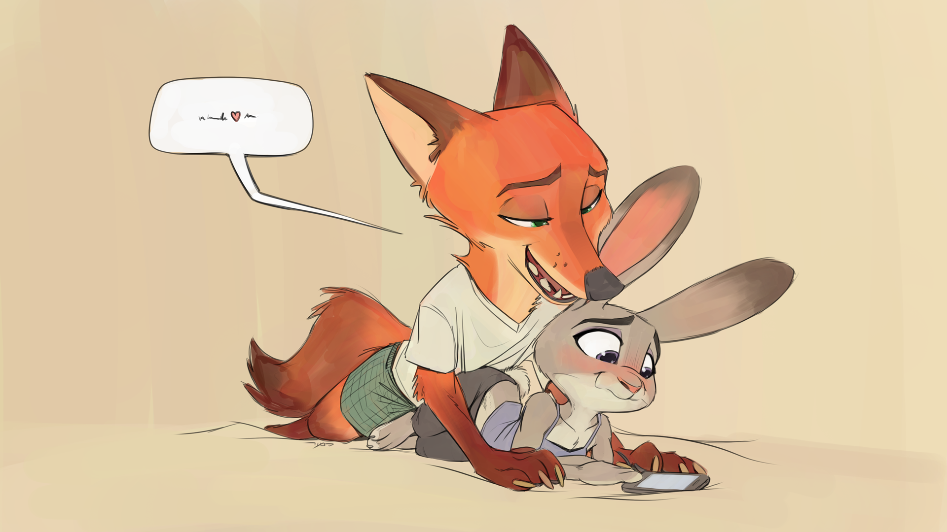 Boyfriend - Zootopia, Nick wilde, Judy hopps, Nick and Judy, Art, Drawing, Lick, Samur Shalem