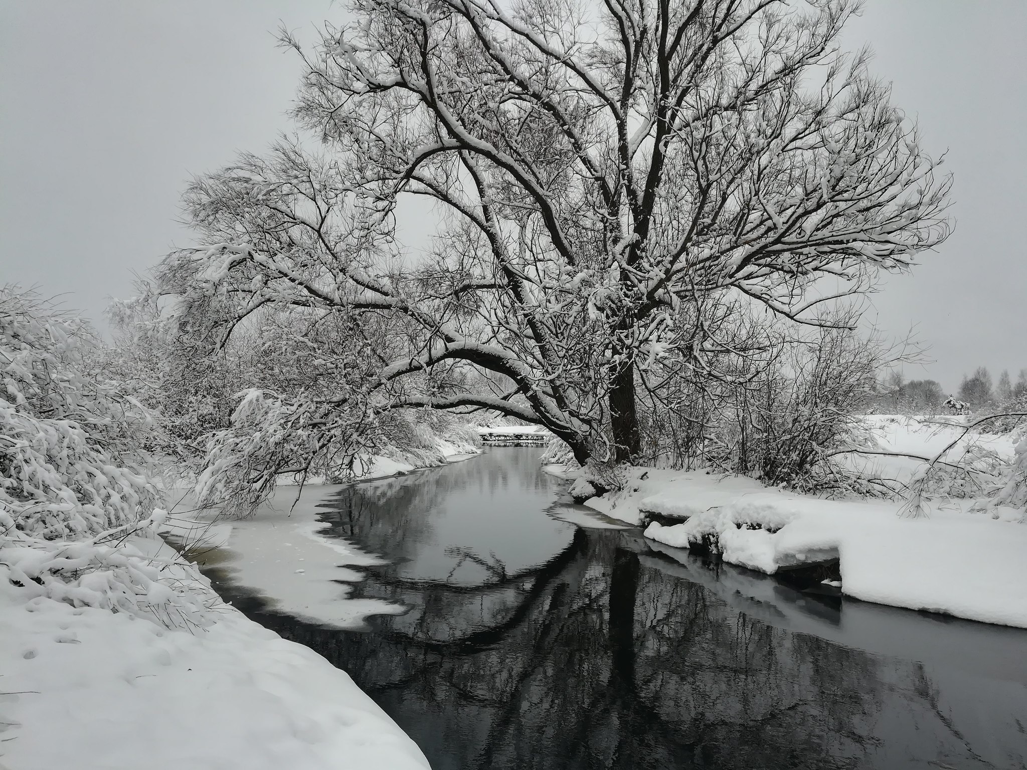 Winter river - My, River, Nature, The photo, Winter, Mobile photography