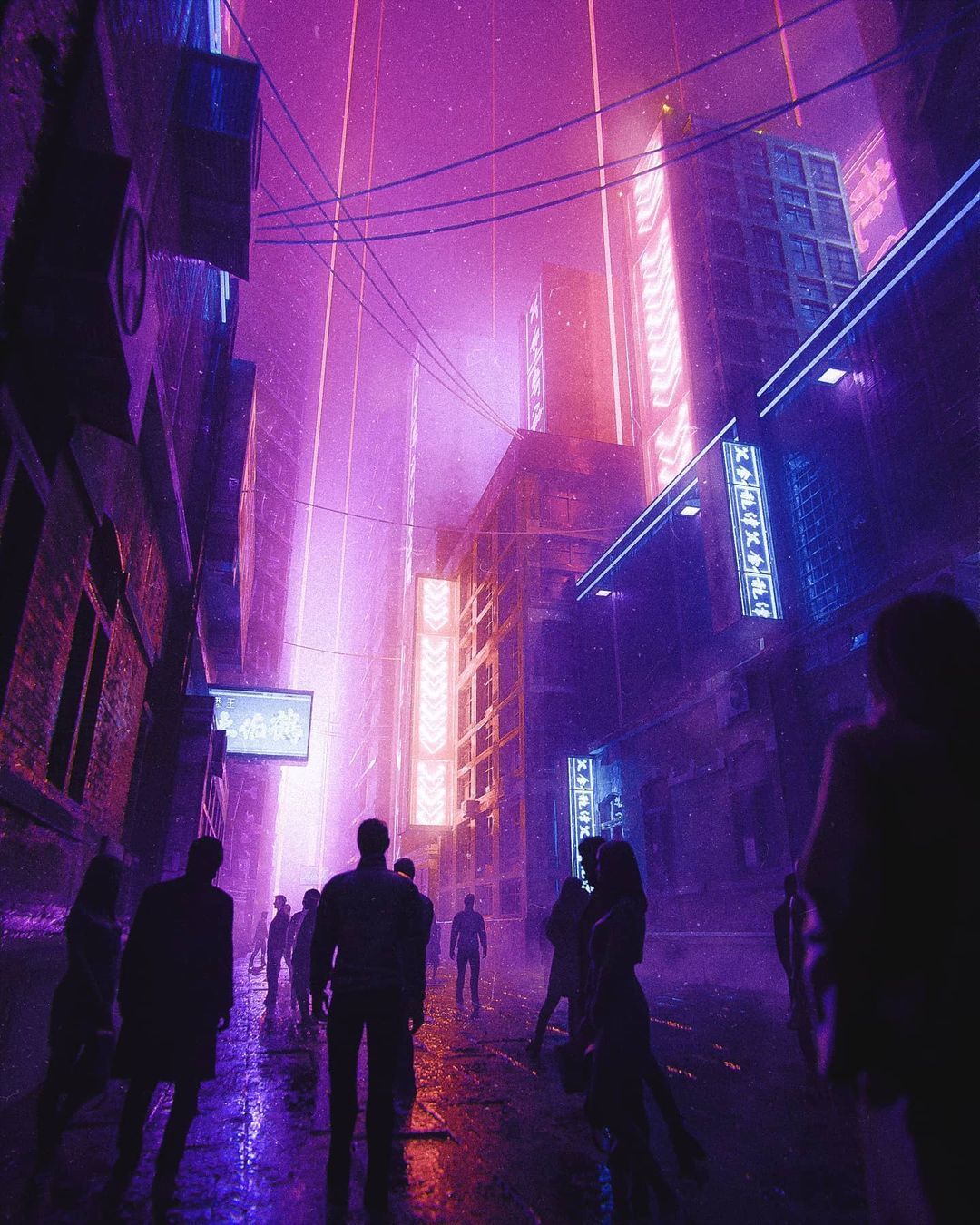 Ultraviolet - Drawing, Future, Town, Neon, Ultraviolet, Art, Max Hay