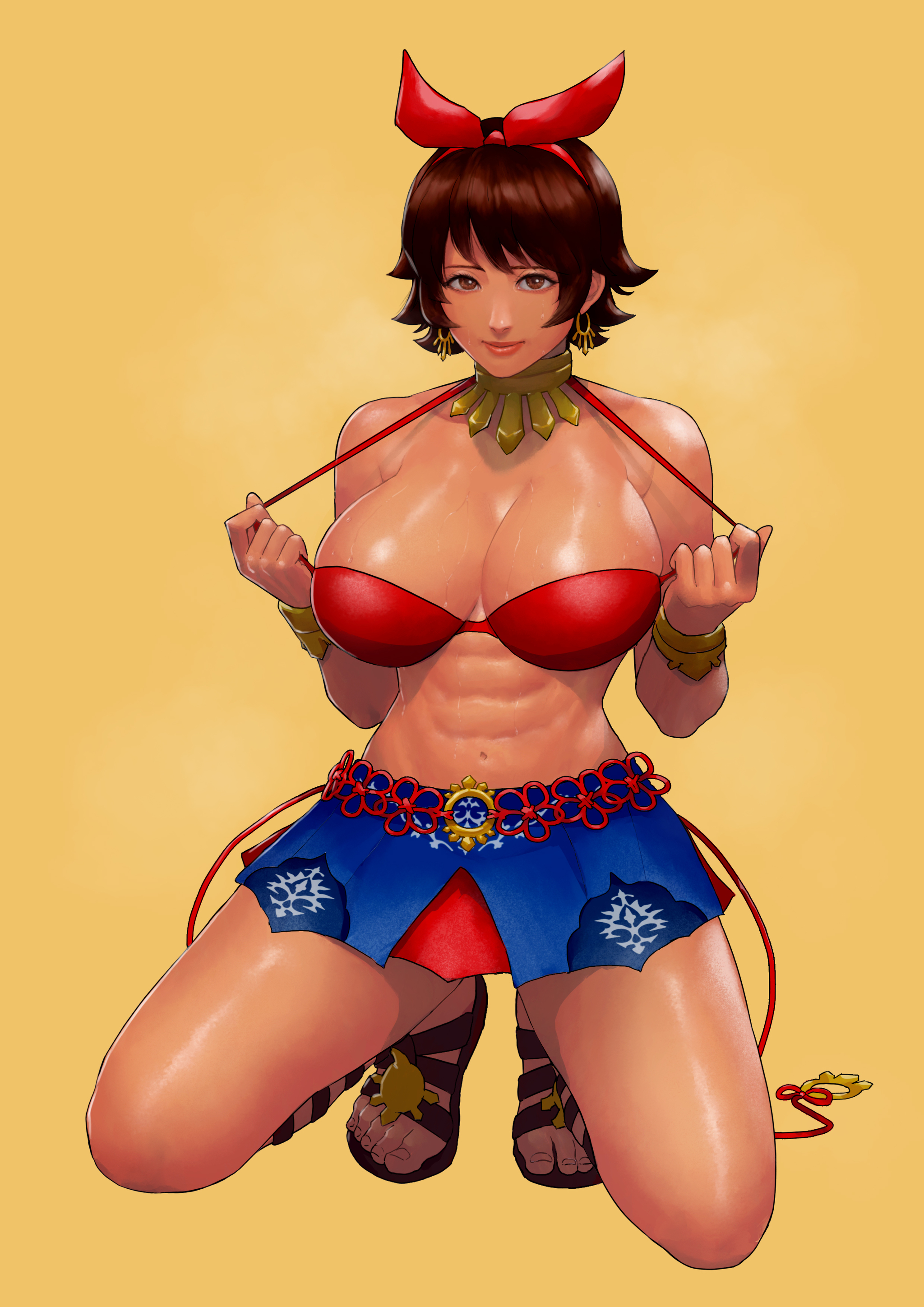 Josie Rizal - NSFW, Cirenk, Muscleart, Strong girl, Tekken, Art, Sports girls, Anime, Anime art, Longpost