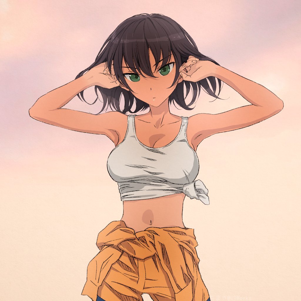 Hoshino - Girls und panzer, Anime, Anime art, Hoshino, T-shirt, Overalls, Longpost