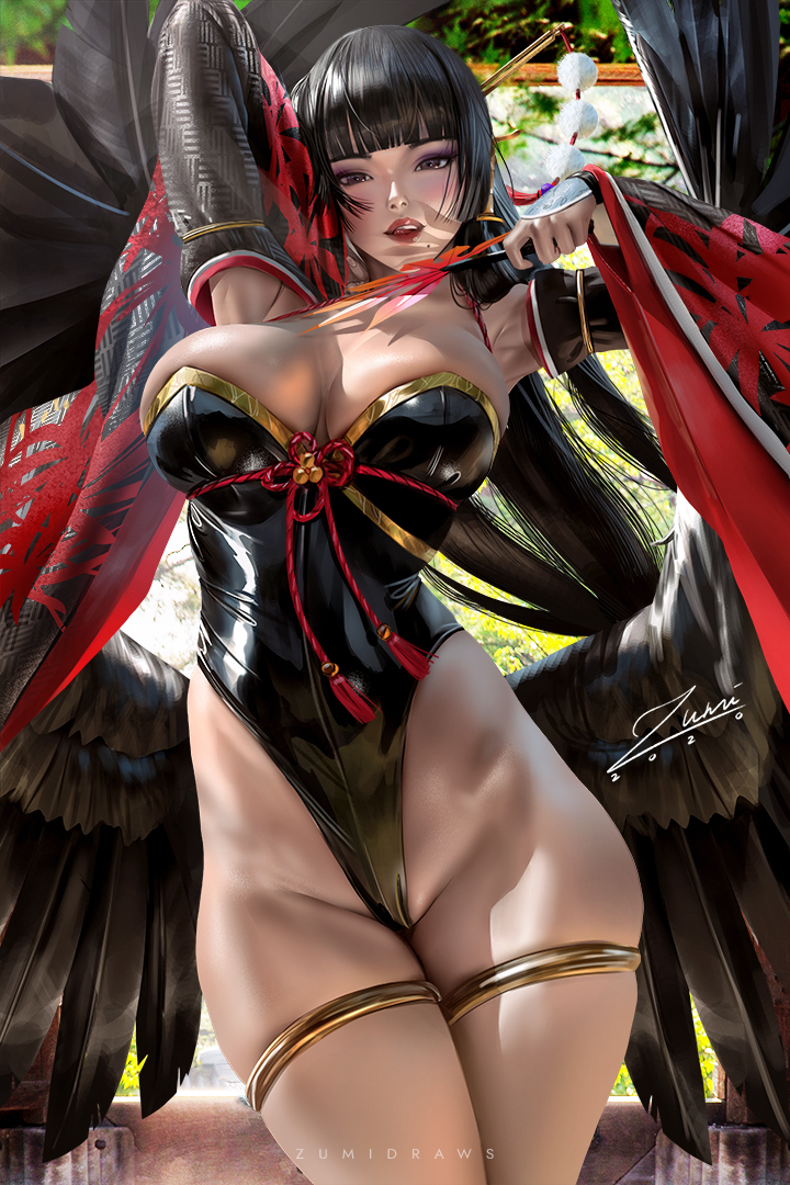 Nyotengu - NSFW, Арт, Игры, Девушки, Nyotengu, Zumidraws, Сиськи, Эротика, Длиннопост, Dead Or Alive (серия игр)