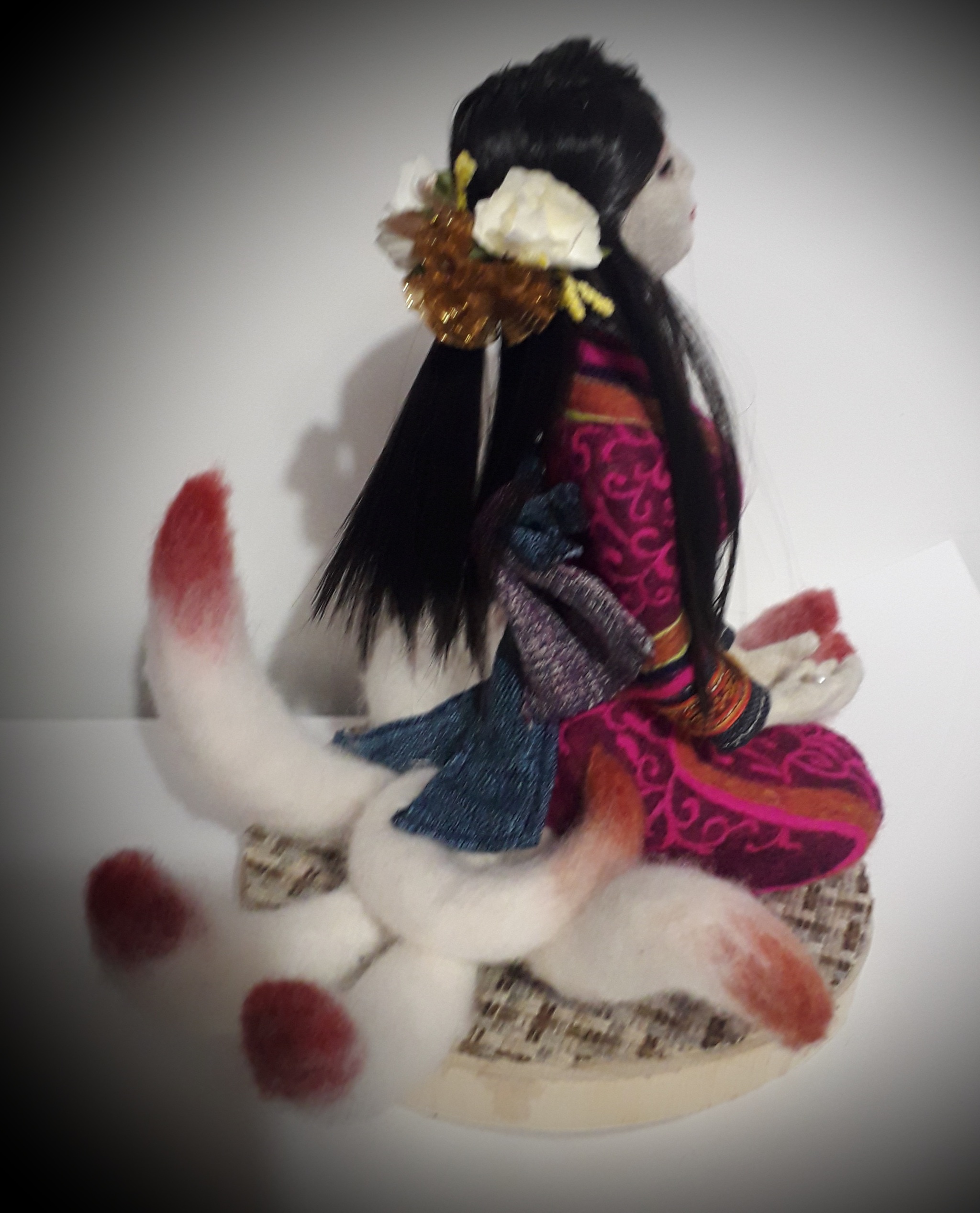 Working on a kitsune wool doll - My, Dry felting, Interior doll, Kitsune, Longpost, Needlework without process