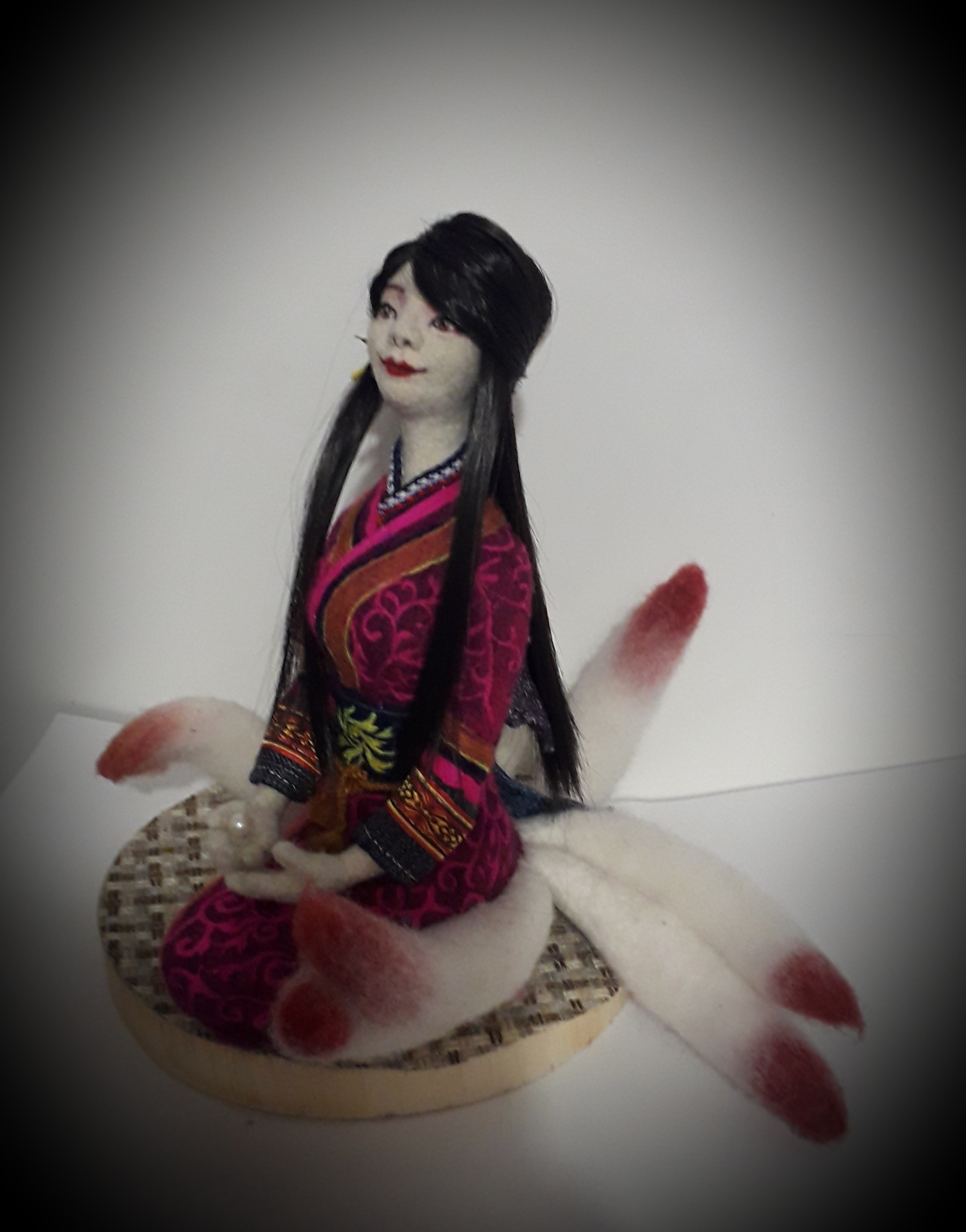 Working on a kitsune wool doll - My, Dry felting, Interior doll, Kitsune, Longpost, Needlework without process