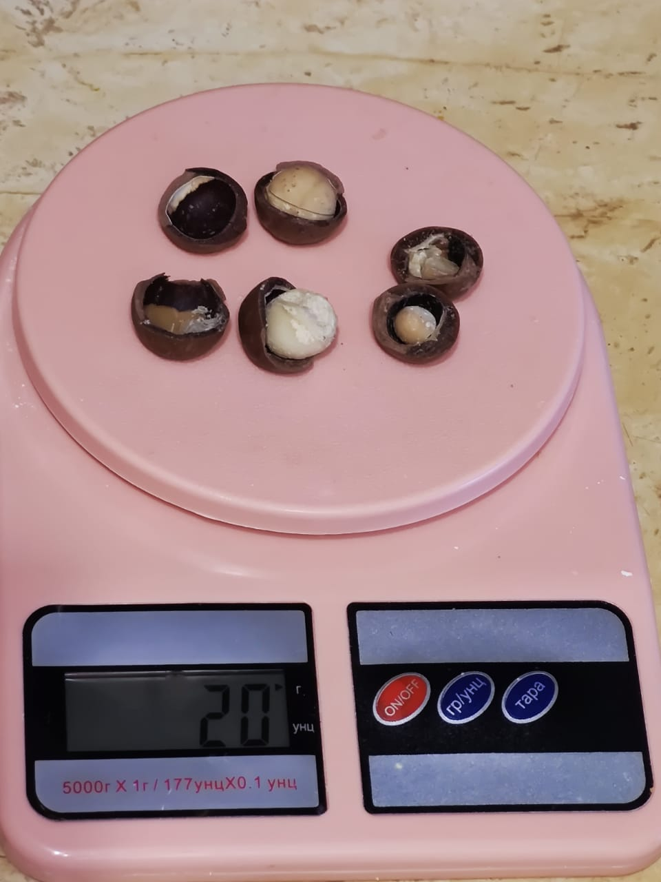 Macadamia, which is more profitable, peeled or in shell? - My, Nuts, Macadamia, Vanillin, Проверка, Prices, Interesting, Marketing, Weight, Informative, Attentiveness, Research, Score, scales, Longpost