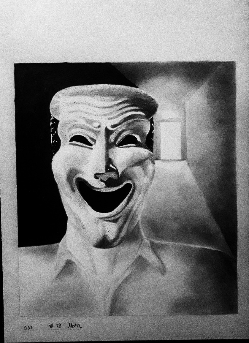 Mask, wear masks - My, SCP, SCP Art, Drawing, Art, Fan art, Black and white