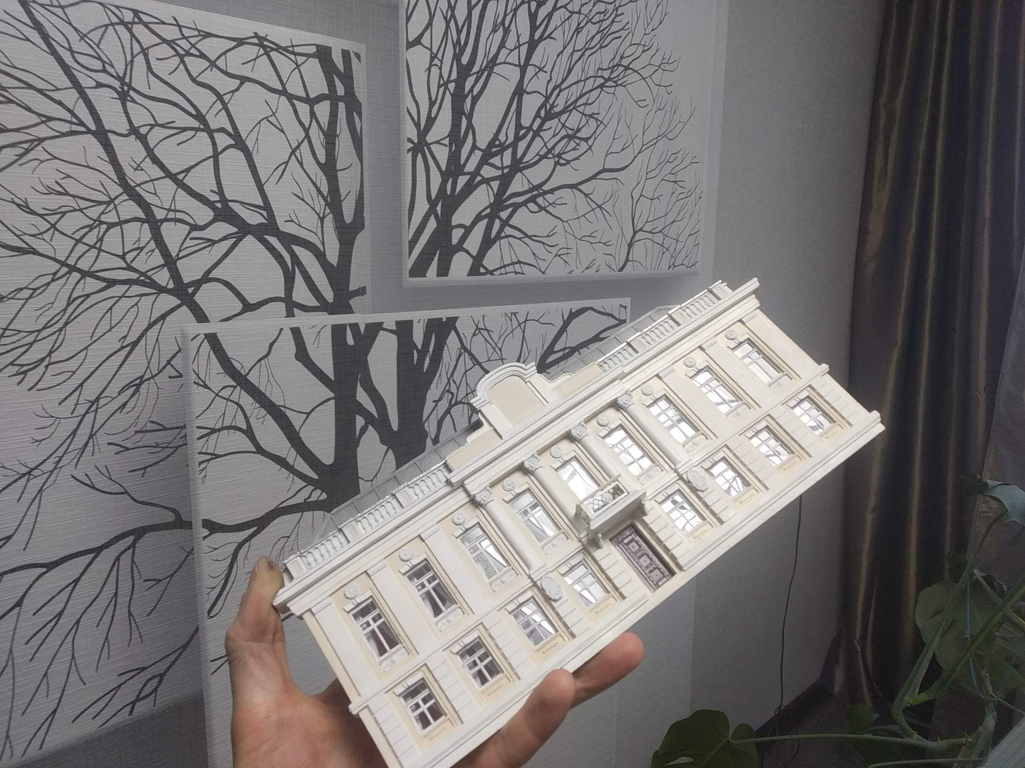 Souvenir, Facade. Continued - My, Modeling, Architecture, With your own hands, Handmade, Souvenirs, Longpost, Needlework with process