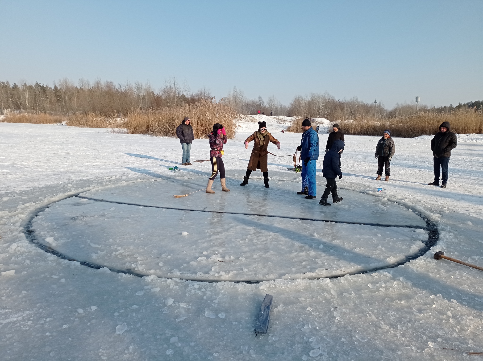 Ice carousel. Winter fun on the lake - My, Carousel, Leisure, Adventures, Longpost