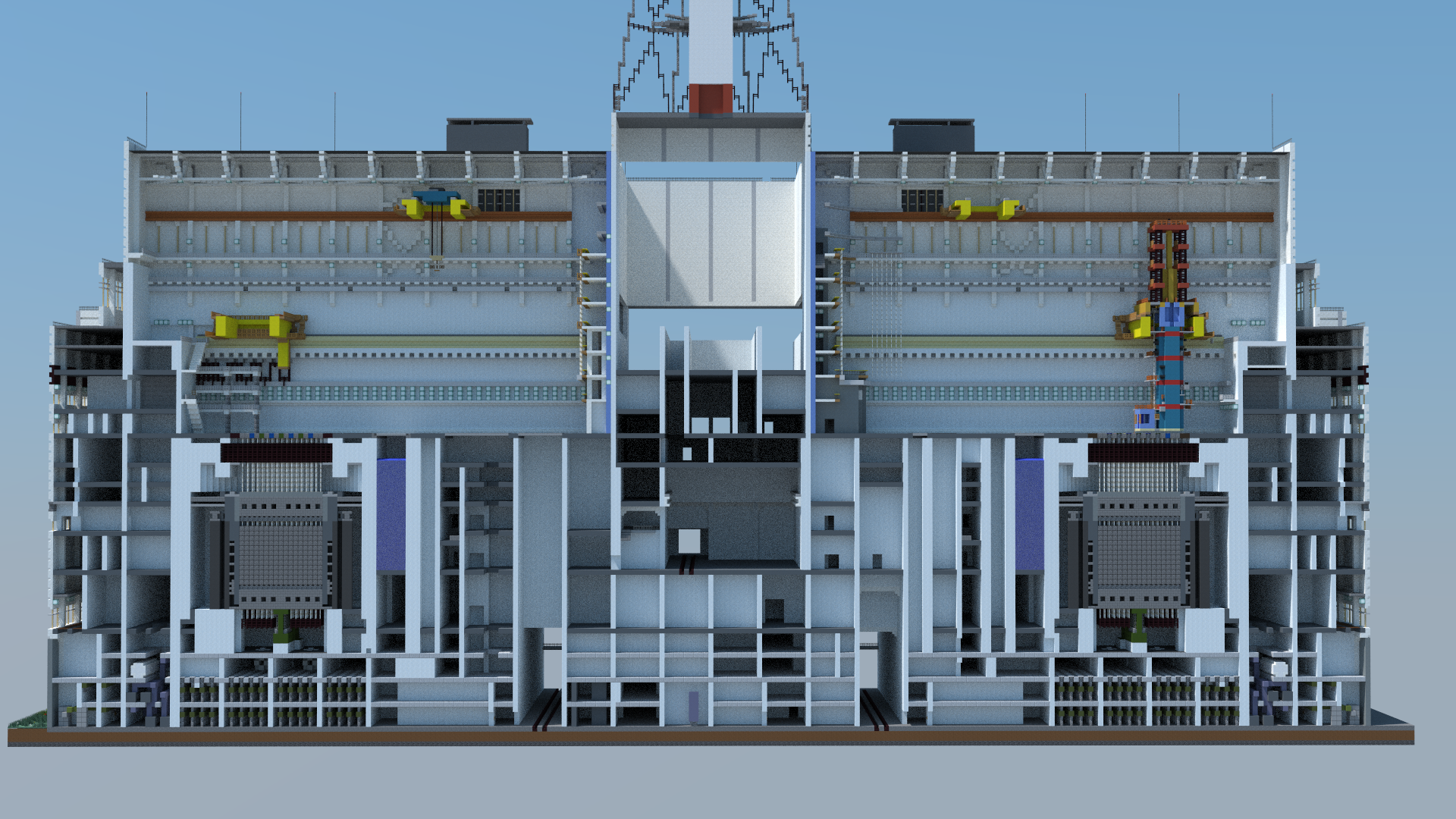 The cubes have grown to RosAtom: Kursk Nuclear Power Plant in Minecraft (scale 1.7:1). The story of how to learn to multiply by 1.7 in your head - Kursk Nuclear Power Plant, Minecraft, Peaceful atom, Rosatom, Chernobyl, Radiation, Video, Longpost, Computer games