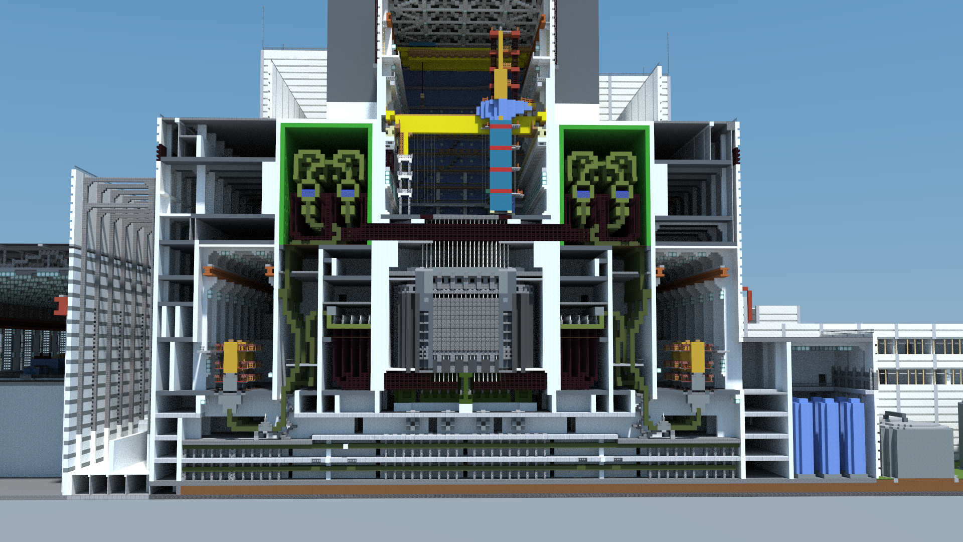 The cubes have grown to RosAtom: Kursk Nuclear Power Plant in Minecraft (scale 1.7:1). The story of how to learn to multiply by 1.7 in your head - Kursk Nuclear Power Plant, Minecraft, Peaceful atom, Rosatom, Chernobyl, Radiation, Video, Longpost, Computer games