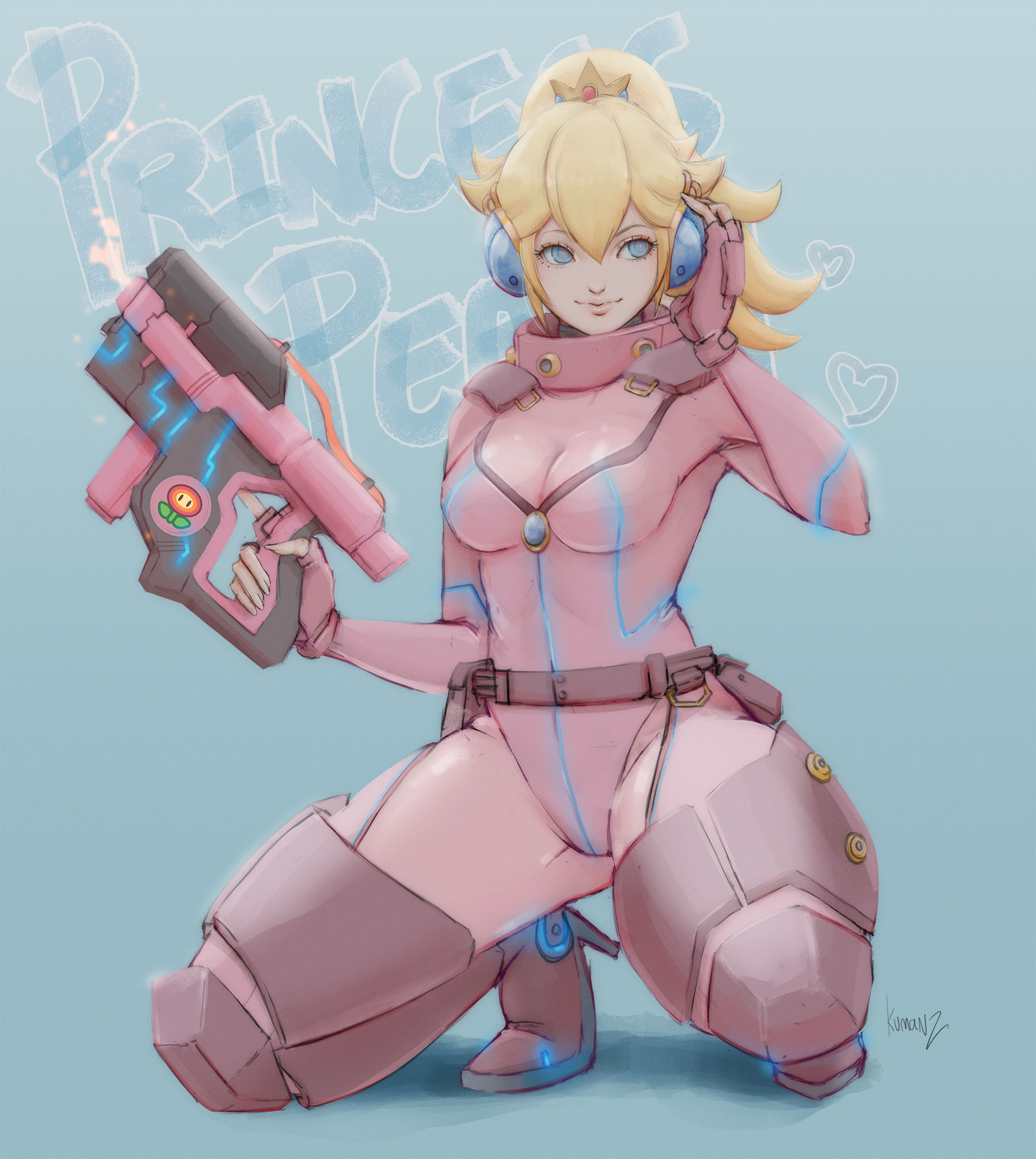 Princess in space - Art, Fan art, Princess peach, Super mario, Nintendo, Girls, Space, Longpost