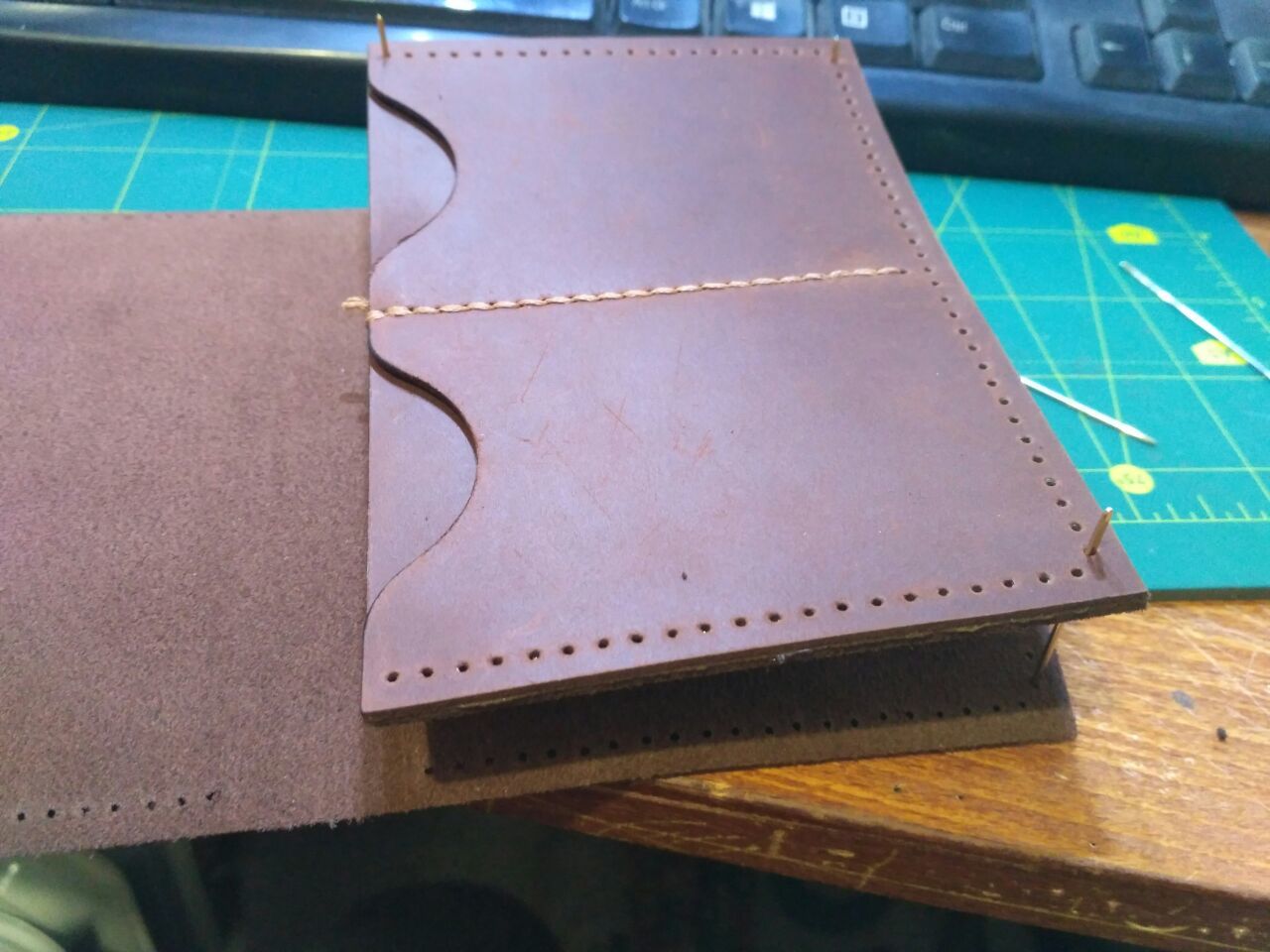 DIY cardholder wallet - My, Leather products, Leather craft, Leather, Sewing, Products, Longpost, Needlework without process