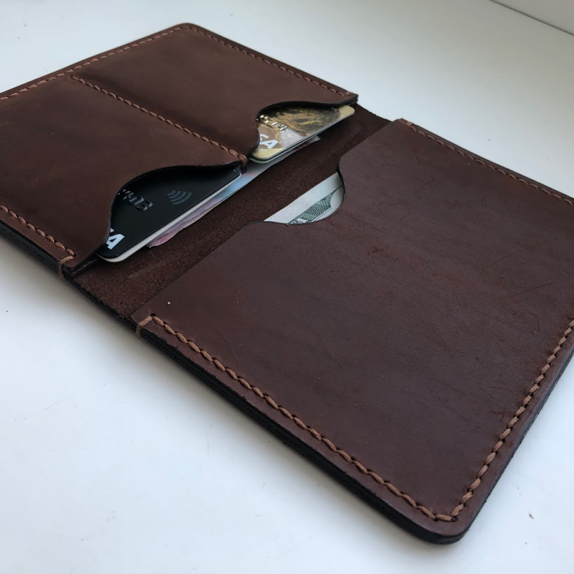 DIY cardholder wallet - My, Leather products, Leather craft, Leather, Sewing, Products, Longpost, Needlework without process