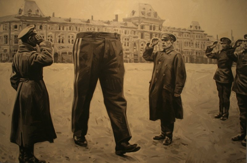 Chronicles of Dvoegorsk - Painting, Painting, Art, Monochrome, Longpost, Modern Art, Rinat Voligamsi